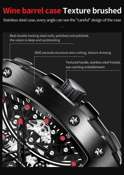 OLEVS Men's Fashion Barrel Shaped Dial Quartz Wristwatch Carauana Store