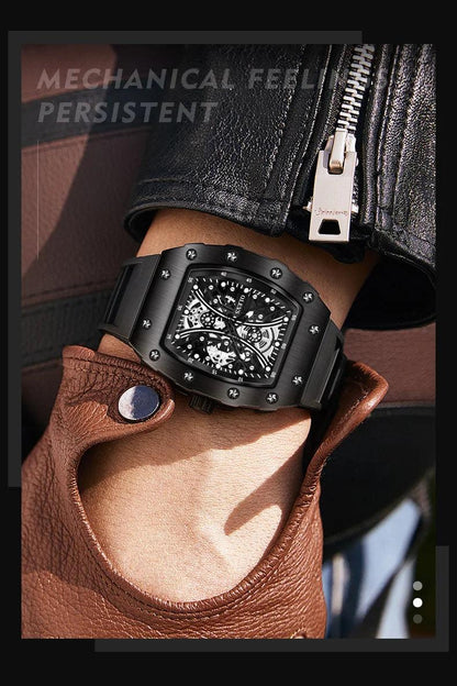 OLEVS Men's Fashion Barrel Shaped Dial Quartz Wristwatch Carauana Store