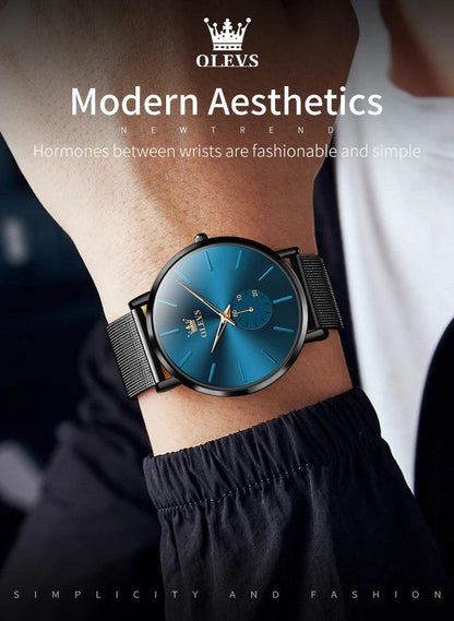 OLEVS Men's Minimalist Ultra-thin Original Quartz Watch Carauana Store