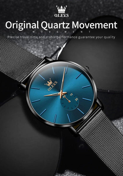 OLEVS Men's Minimalist Ultra-thin Original Quartz Watch Carauana Store