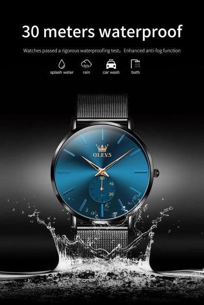 OLEVS Men's Minimalist Ultra-thin Original Quartz Watch Carauana Store