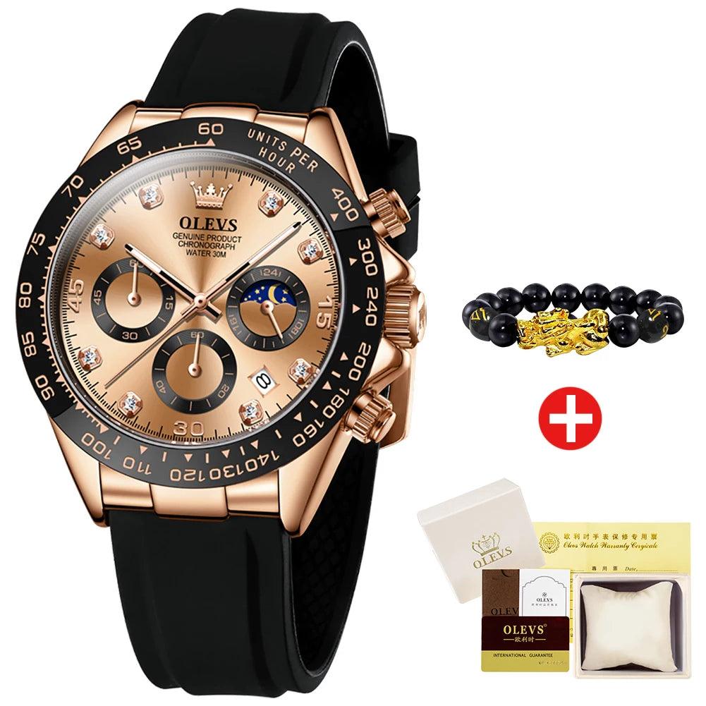 OLEVS Men's Quartz Watch sleek stainless steel Carauana Store