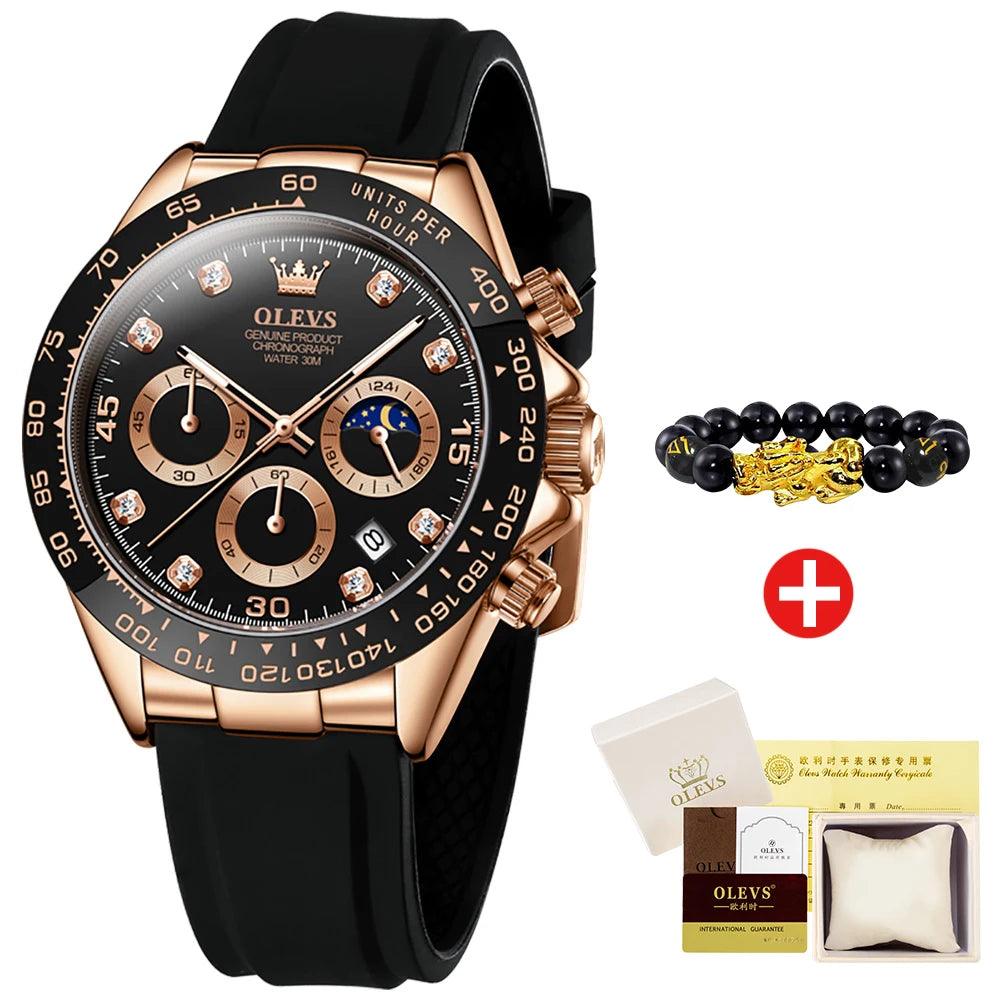 OLEVS Men's Quartz Watch sleek stainless steel Carauana Store