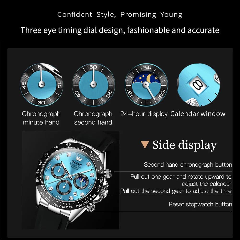 OLEVS Men's Quartz Watch sleek stainless steel Carauana Store