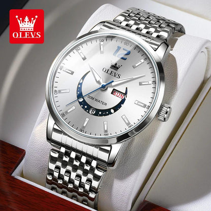 OLEVS Men's Watches Fashion Trend Crescent Shaped Dial Original Quartz Watch Carauana Store