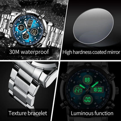 OLEVS Men's Watches Original Multifunctional Wlectronic Watch for Man Waterproof Luminous Alarm Clock Fashion Dress Carauana Store