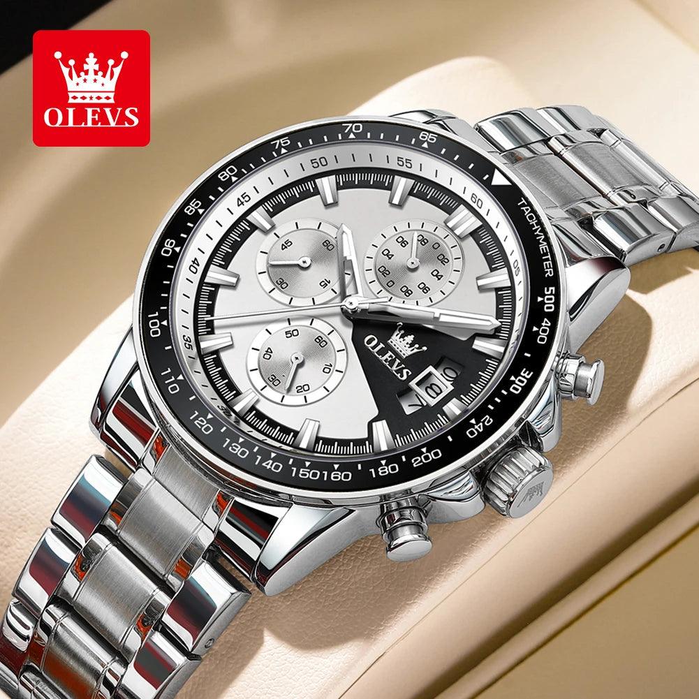 OLEVS Original Multi-function Men's Watches Chronograph Stainless Steel Waterproof Business Wristwatch Men (Exclusive Design) Carauana Store