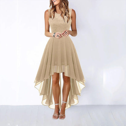 Party Prom Dress Lace Stitching Wedding Party Dress Sexy Large Swing Elegant Carauana Store