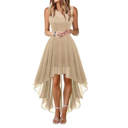 Party Prom Dress Lace Stitching Wedding Party Dress Sexy Large Swing Elegant Carauana Store