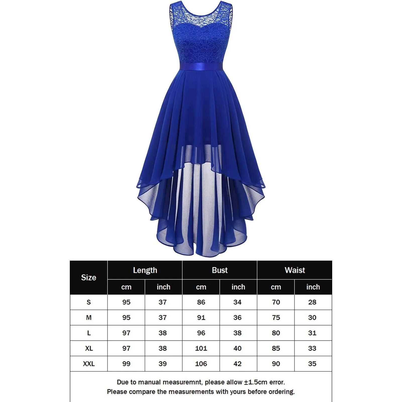 Party Prom Dress Lace Stitching Wedding Party Dress Sexy Large Swing Elegant Carauana Store