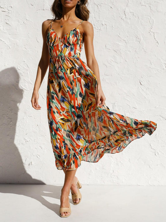 Printed Sleeveless Midi Cami dress Carauana Store
