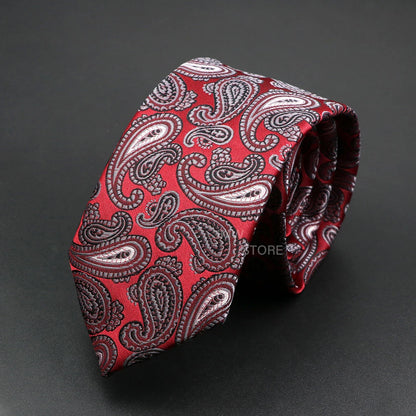 Red paisley patterned tie