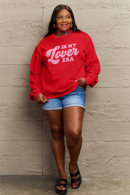 Simply Love Full Size IN MY LOVER ERA Round Neck Sweatshirt Carauana Store
