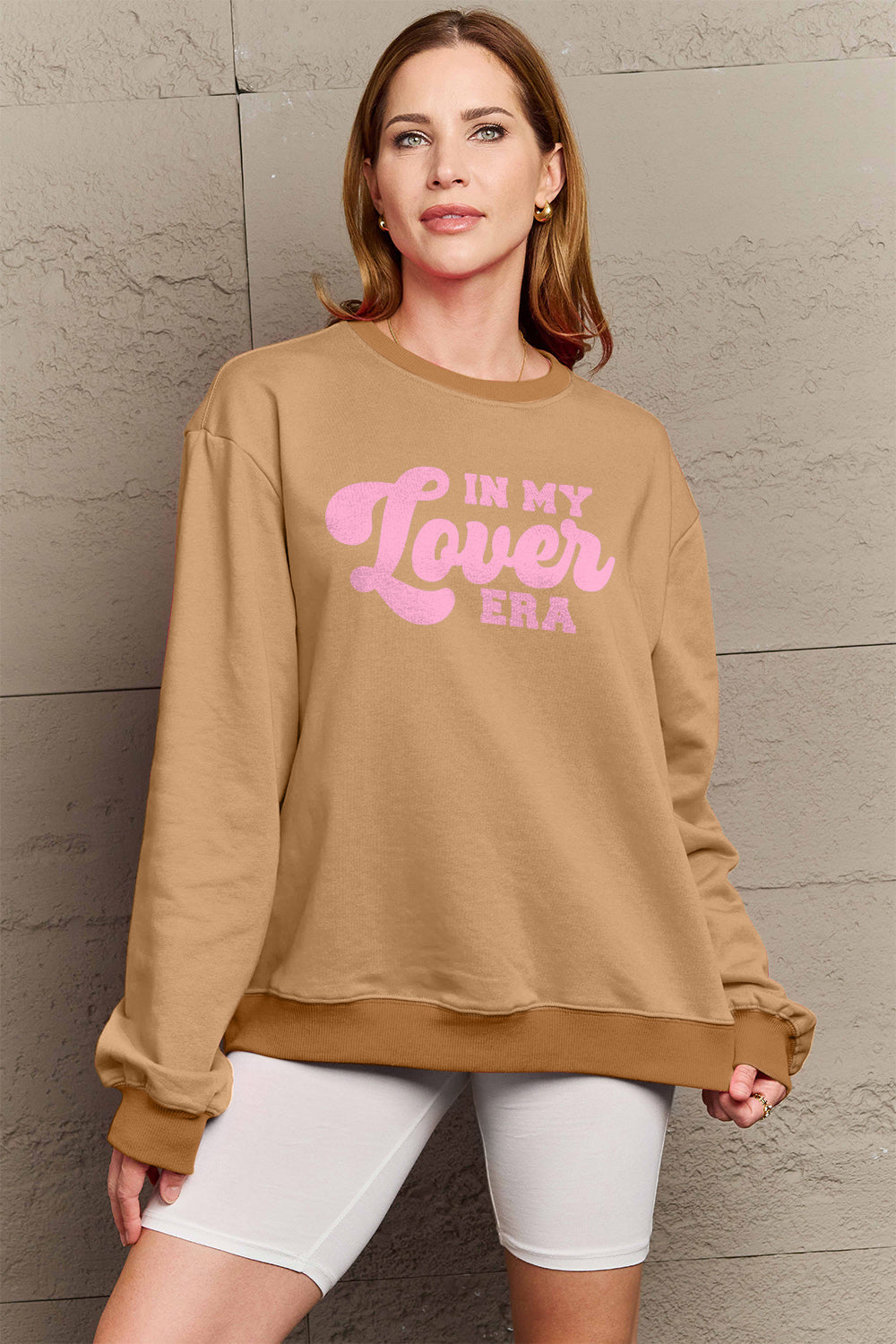 Simply Love Full Size IN MY LOVER ERA Round Neck Sweatshirt Carauana Store