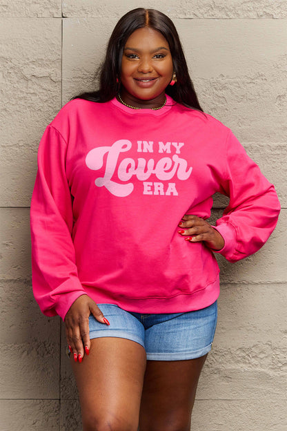 Simply Love Full Size IN MY LOVER ERA Round Neck Sweatshirt Carauana Store