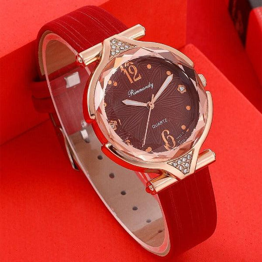 Stylish 5pcs Jewelry Set: Women's Leather Band Watch and Bracelet Carauana Store