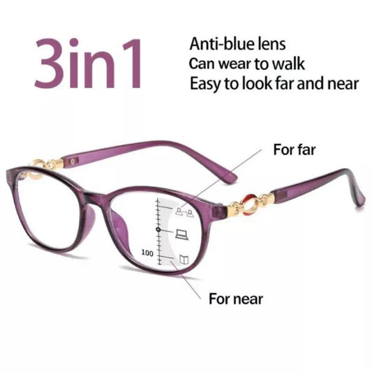 Trendy Multi-Focus Reading Glasses for Women | Anti-Blue Light & Bifocal | Stylish Eyewear Carauana Store