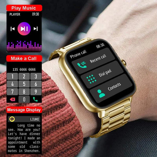 Trosmart Fusion: Where Fashion Meets Functionality in a Timeless Symphony|Smartwatch Golden For Android IOS Unisex Carauana Store