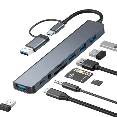 USB C Hub USB Splitter 8 in 1 USB Extender