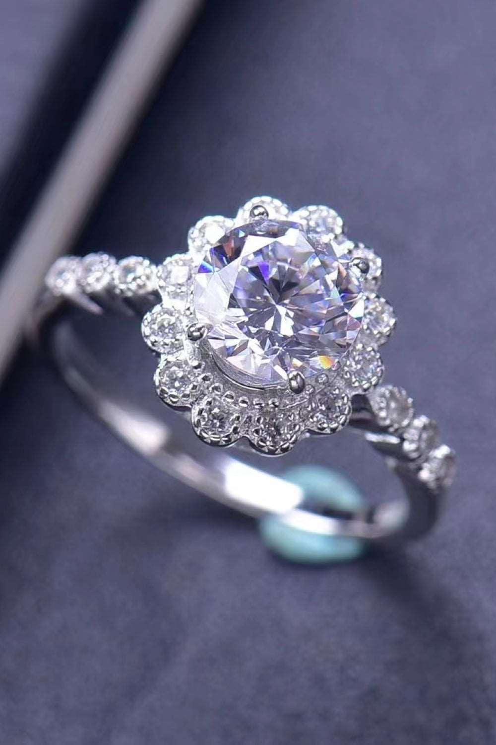 1.5 Carat Moissanite Floral-Shaped Cluster Ring Carauana Store