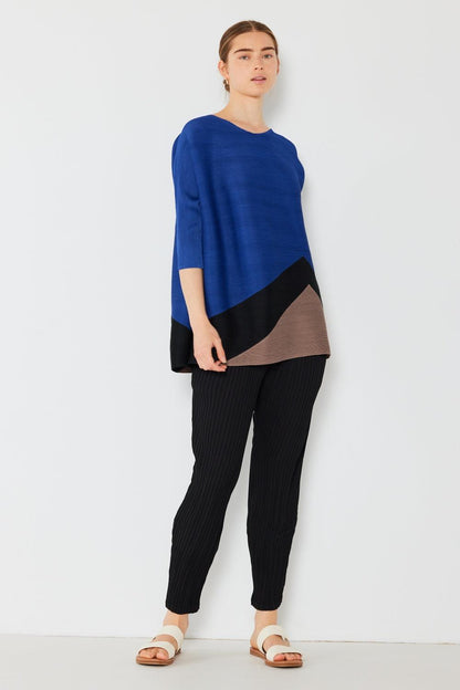Marina West Swim Pleated Horizontal Rib Color Block Top Carauana Store