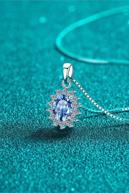 1 Carat Moissanite 925 Sterling Silver Necklace Carauana Store