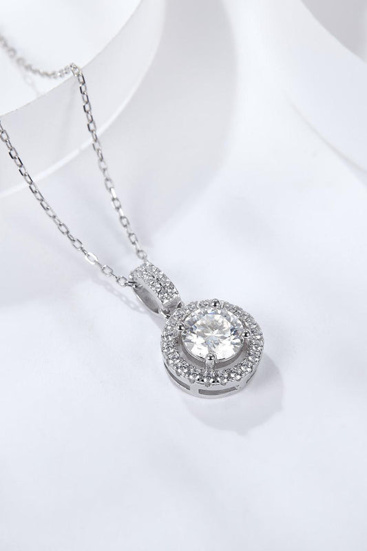 2 Carat Moissanite Round Pendant Necklace Carauana Store