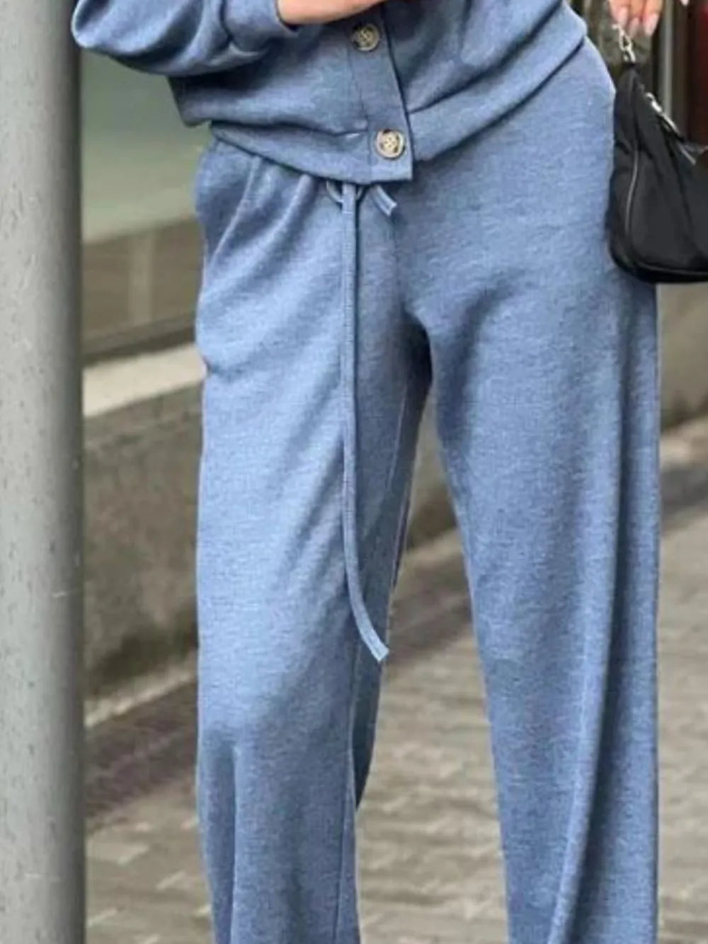 Full Size Button Up Long Sleeve Top and Pants Set Carauana Store
