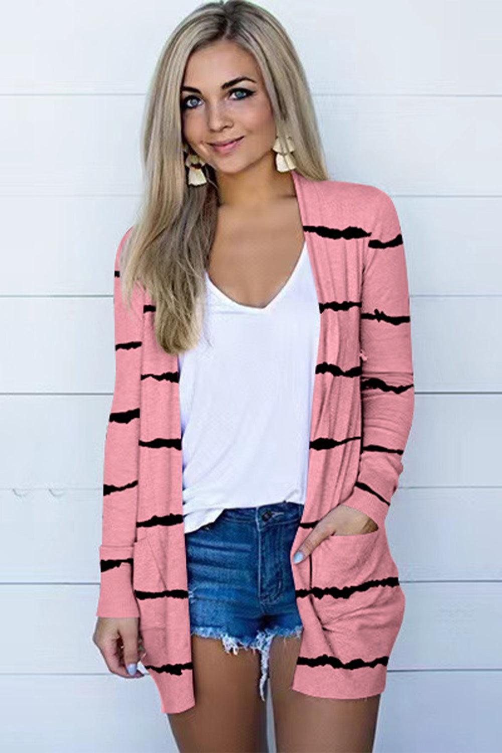 Printed Long Sleeve Cardigan Carauana Store