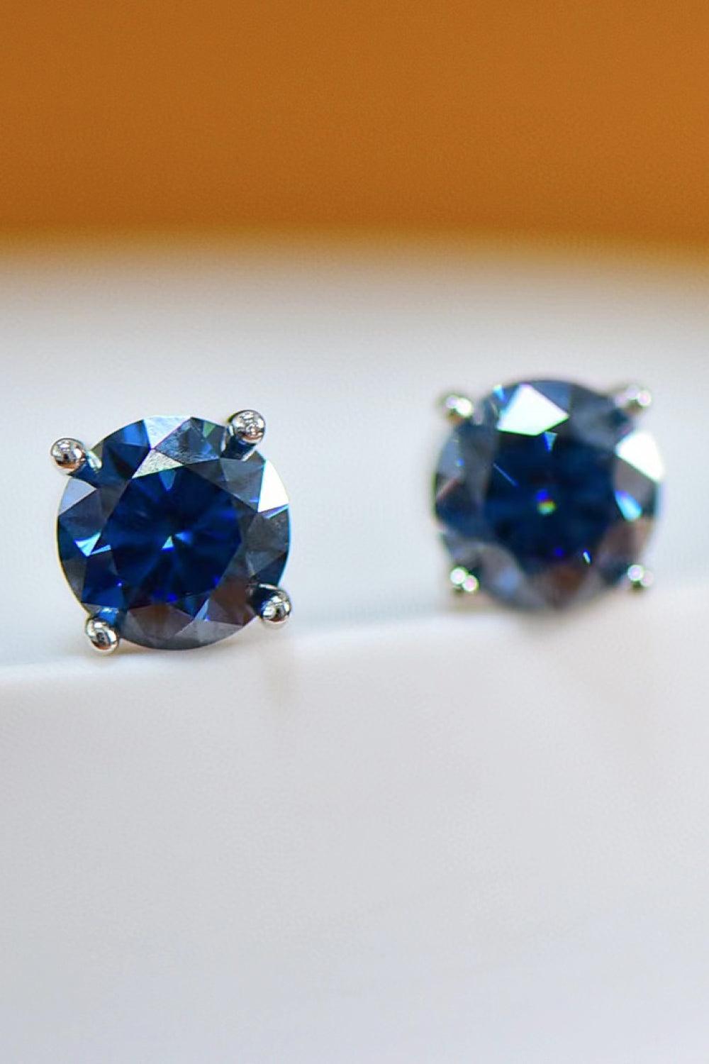 2 Carat Moissanite Four-Prong Platinum-Plated Earrings Carauana Store