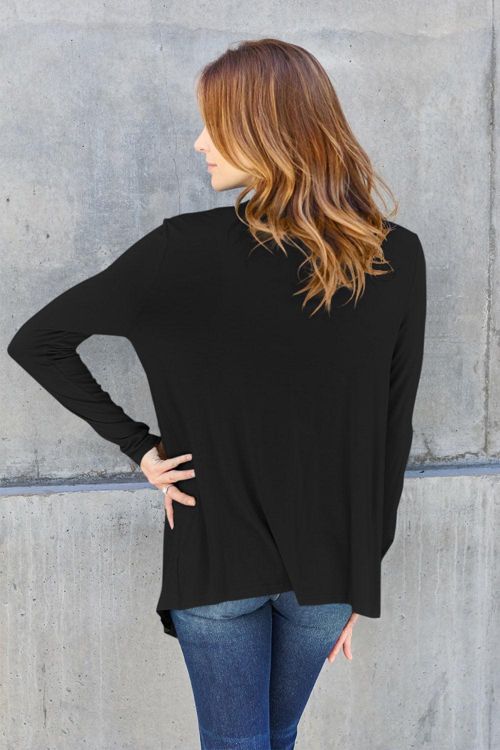 Basic Bae Full Size Open Front Long Sleeve Cardigan Carauana Store