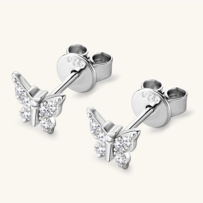 Moissanite 925 Sterling Silver Butterfly Stud Earrings Carauana Store
