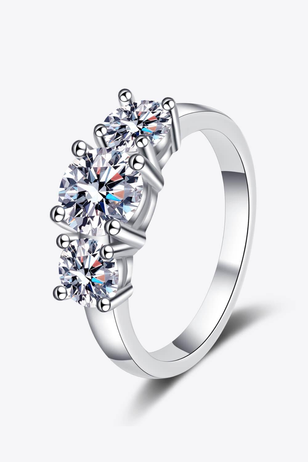 Stylish 925 Sterling Silver Moissanite Ring Carauana Store