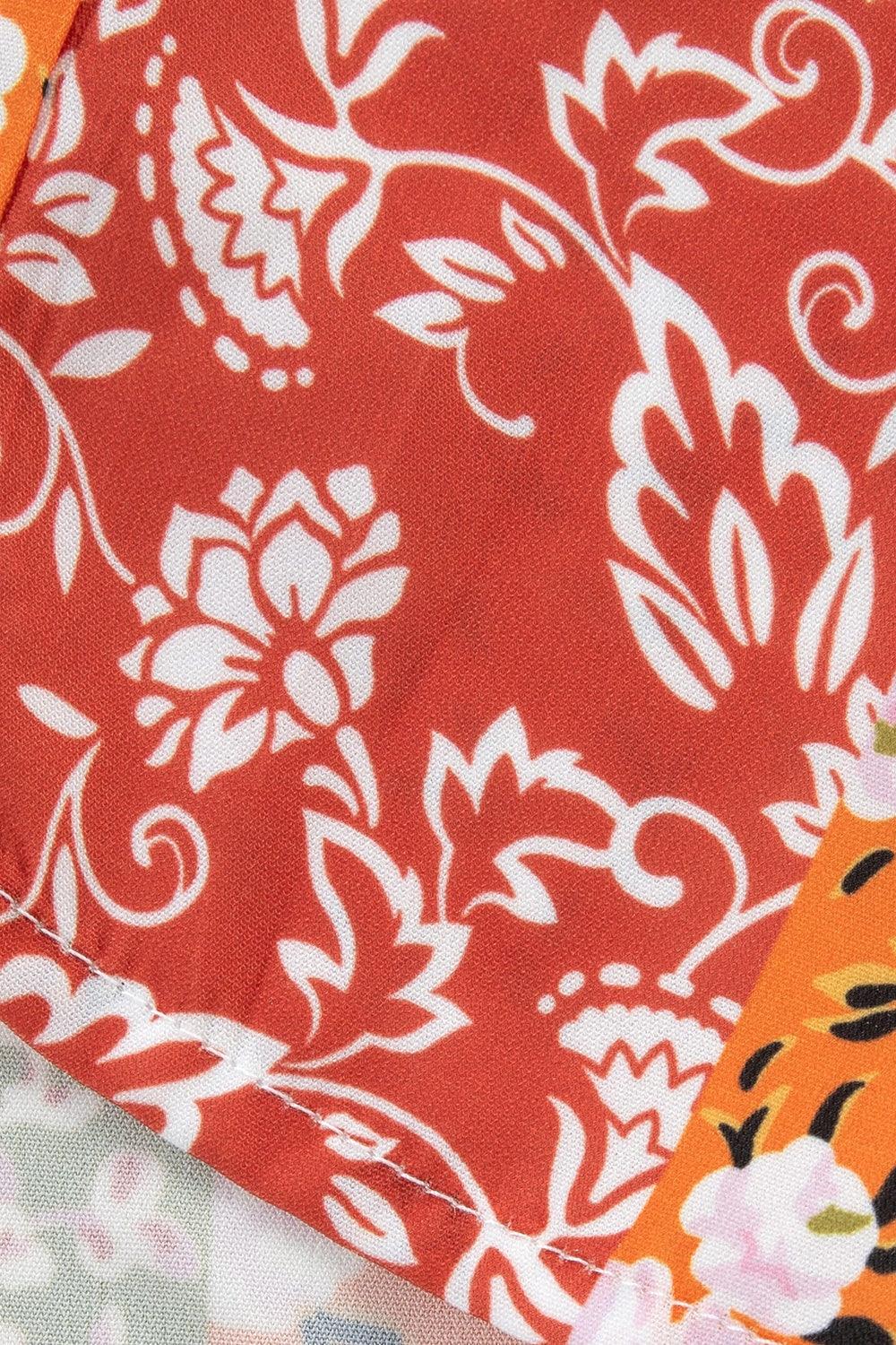 Printed Open Front Long Sleeve Cover-Up Carauana Store