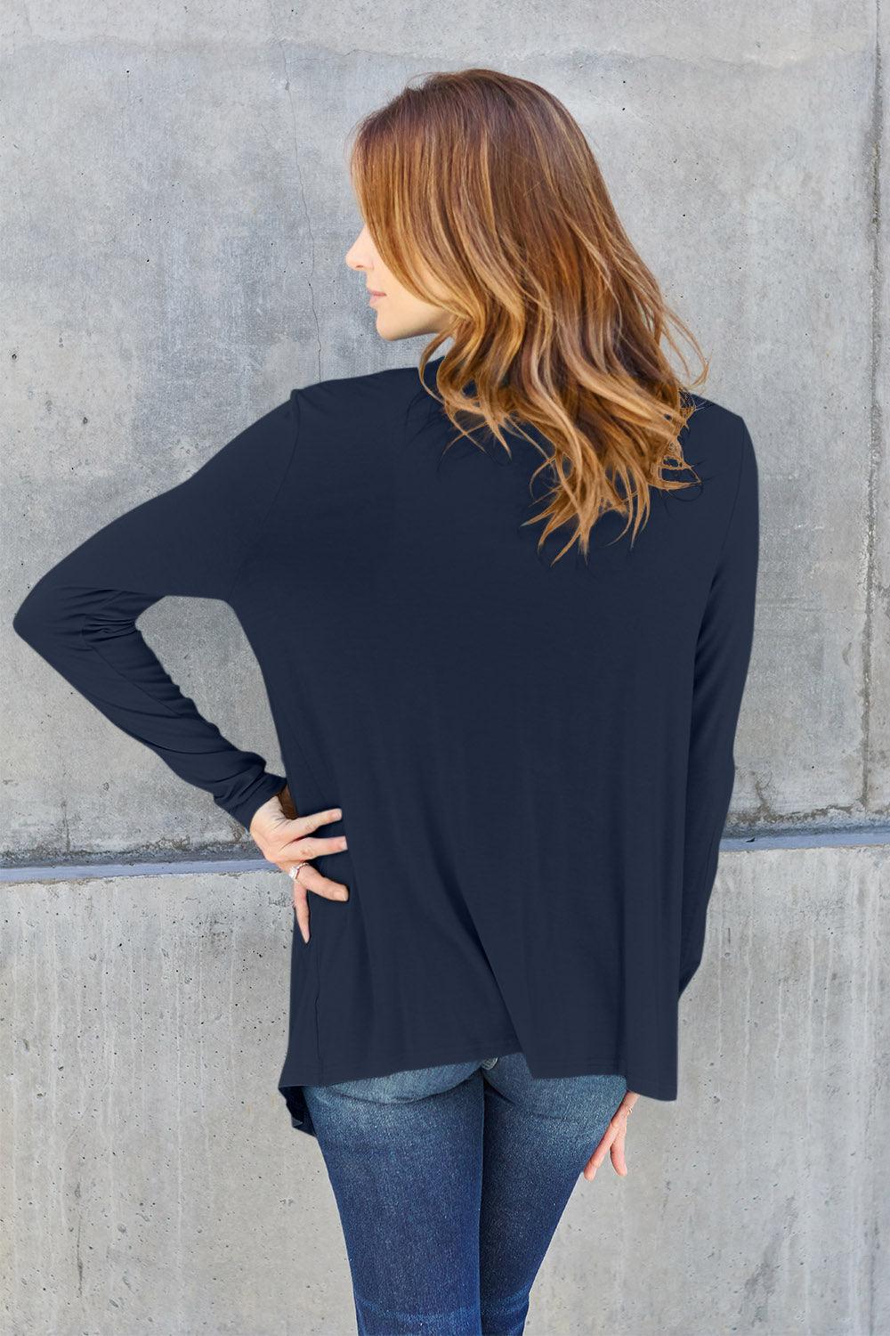 Basic Bae Full Size Open Front Long Sleeve Cardigan Carauana Store