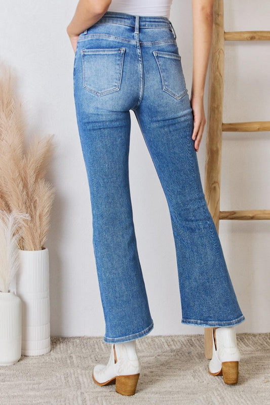 RISEN Full Size High Rise Ankle Flare Jeans Carauana Store