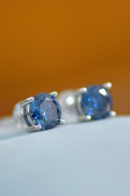 2 Carat Moissanite Four-Prong Platinum-Plated Earrings Carauana Store