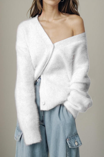 Button Up Dropped Shoulder Cardigan Carauana Store