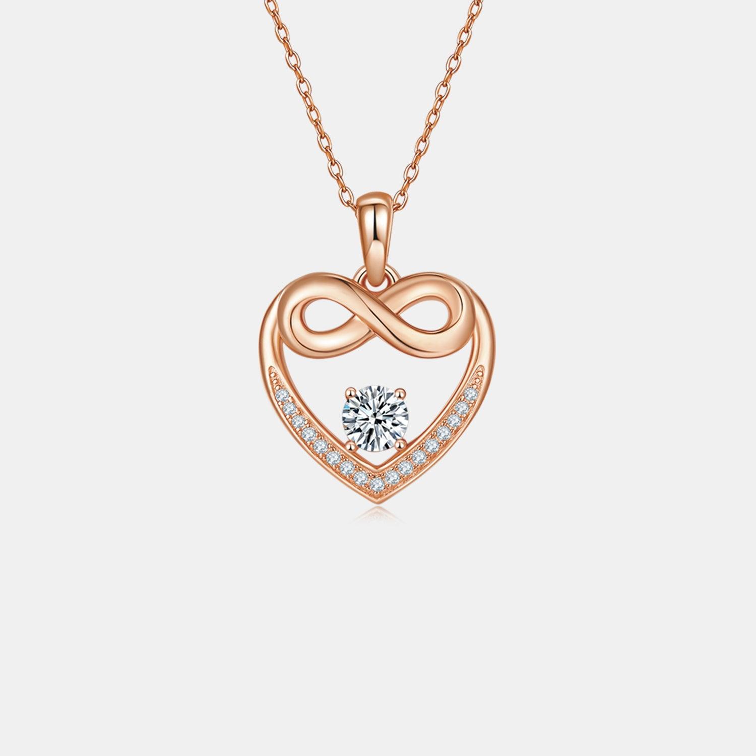 Moissanite 925 Sterling Silver Heart Necklace Carauana Store