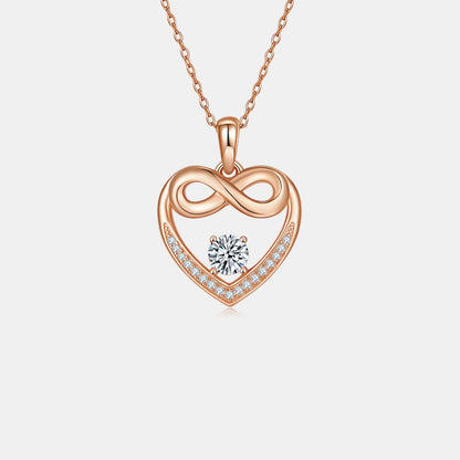 Moissanite 925 Sterling Silver Heart Necklace Carauana Store
