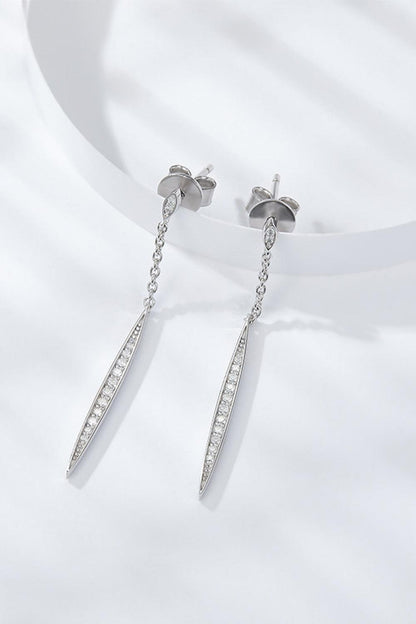Elegant Moissanite 925 Sterling Silver Drop Earrings Carauana Store