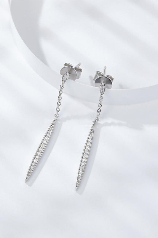 Elegant Moissanite 925 Sterling Silver Drop Earrings Carauana Store