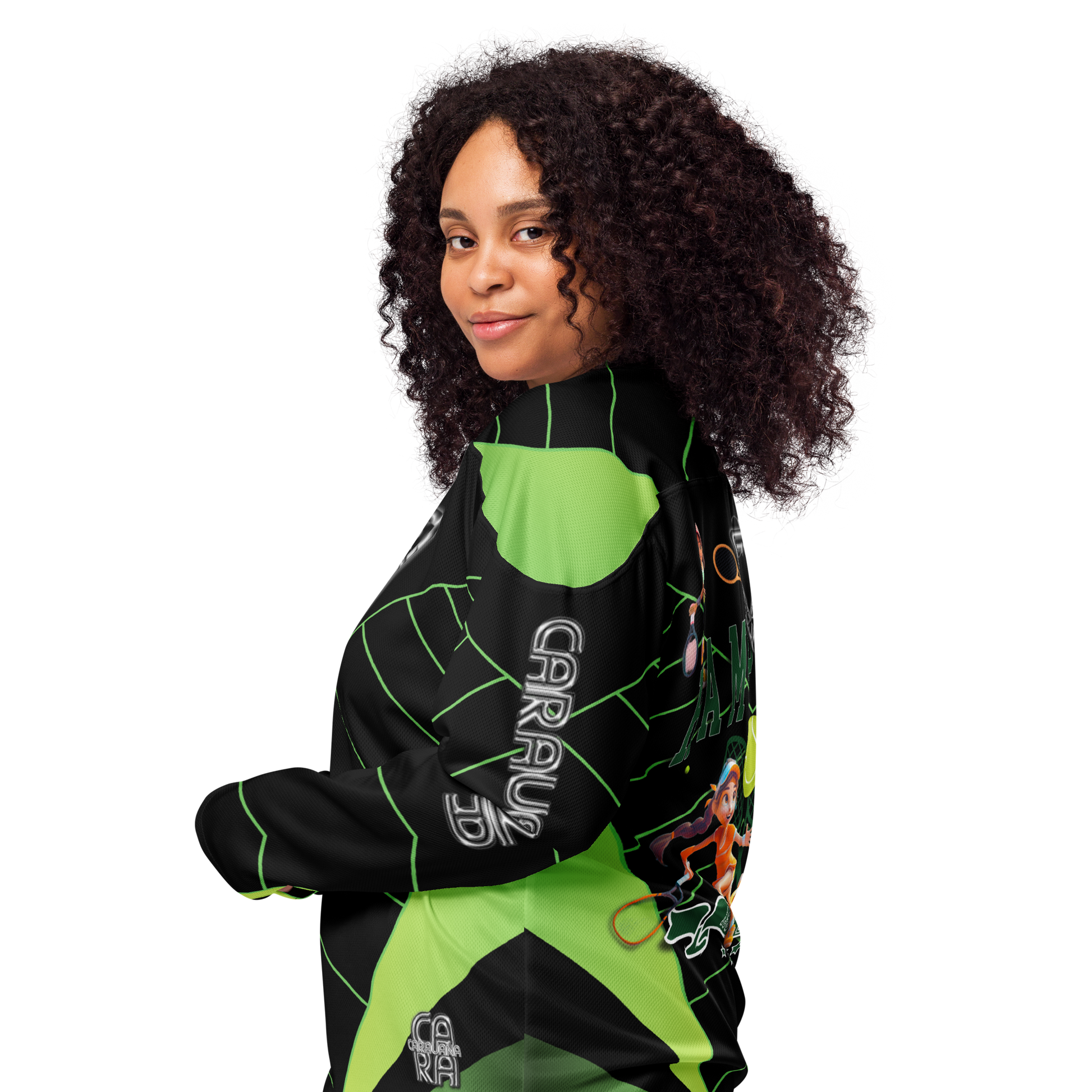🥎 Premium® Sweatshirt CaRaUaNa – Tennis Black Green Carauana Store