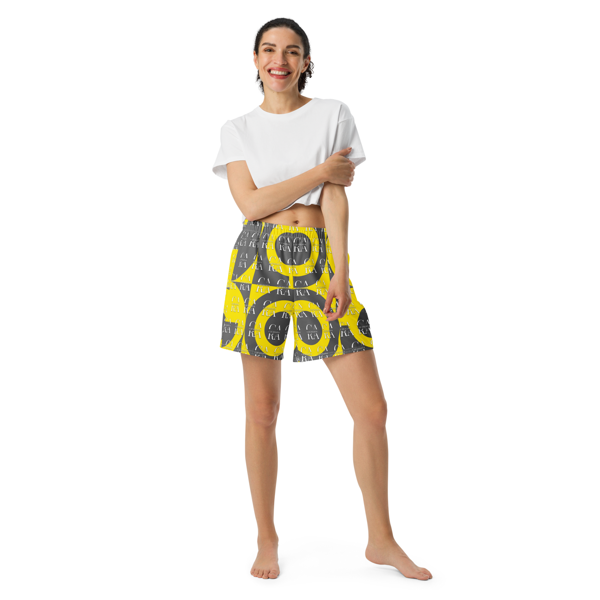 CaRaUaNa Athletic Shorts Unisex Yellow Carauana Store