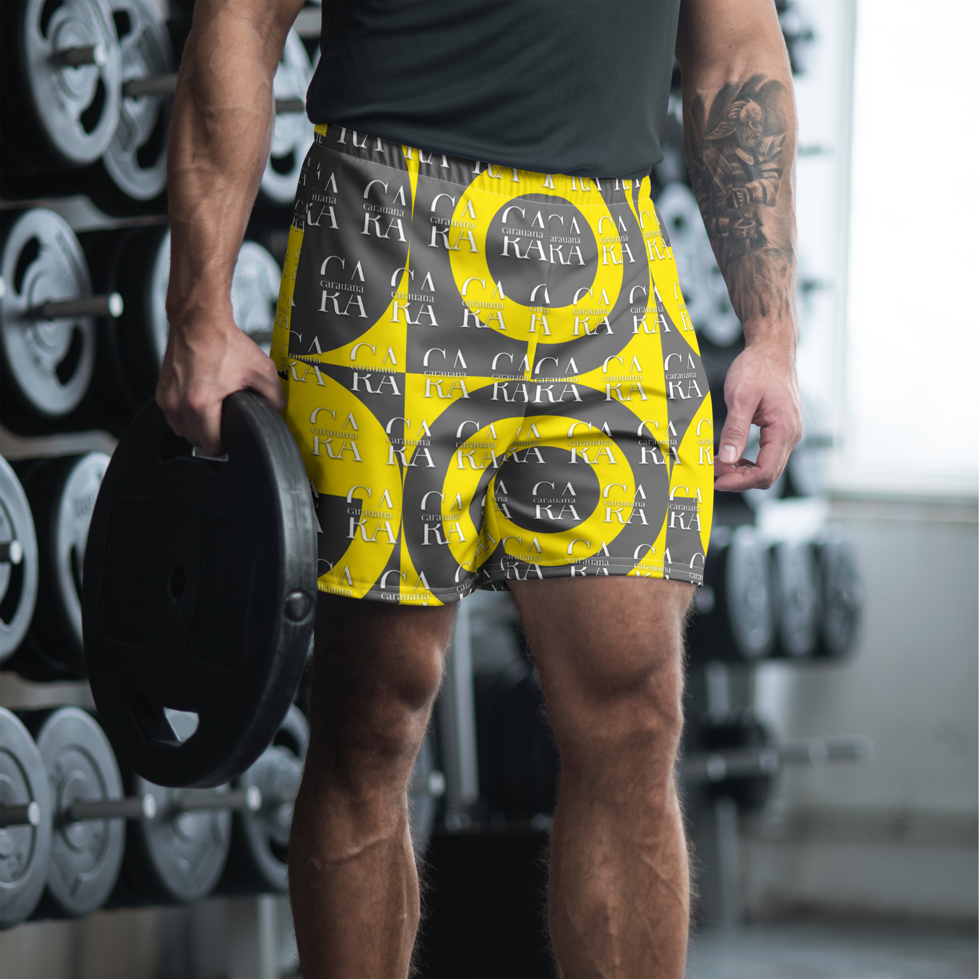 CaRaUaNa Athletic Shorts Unisex Yellow Carauana Store