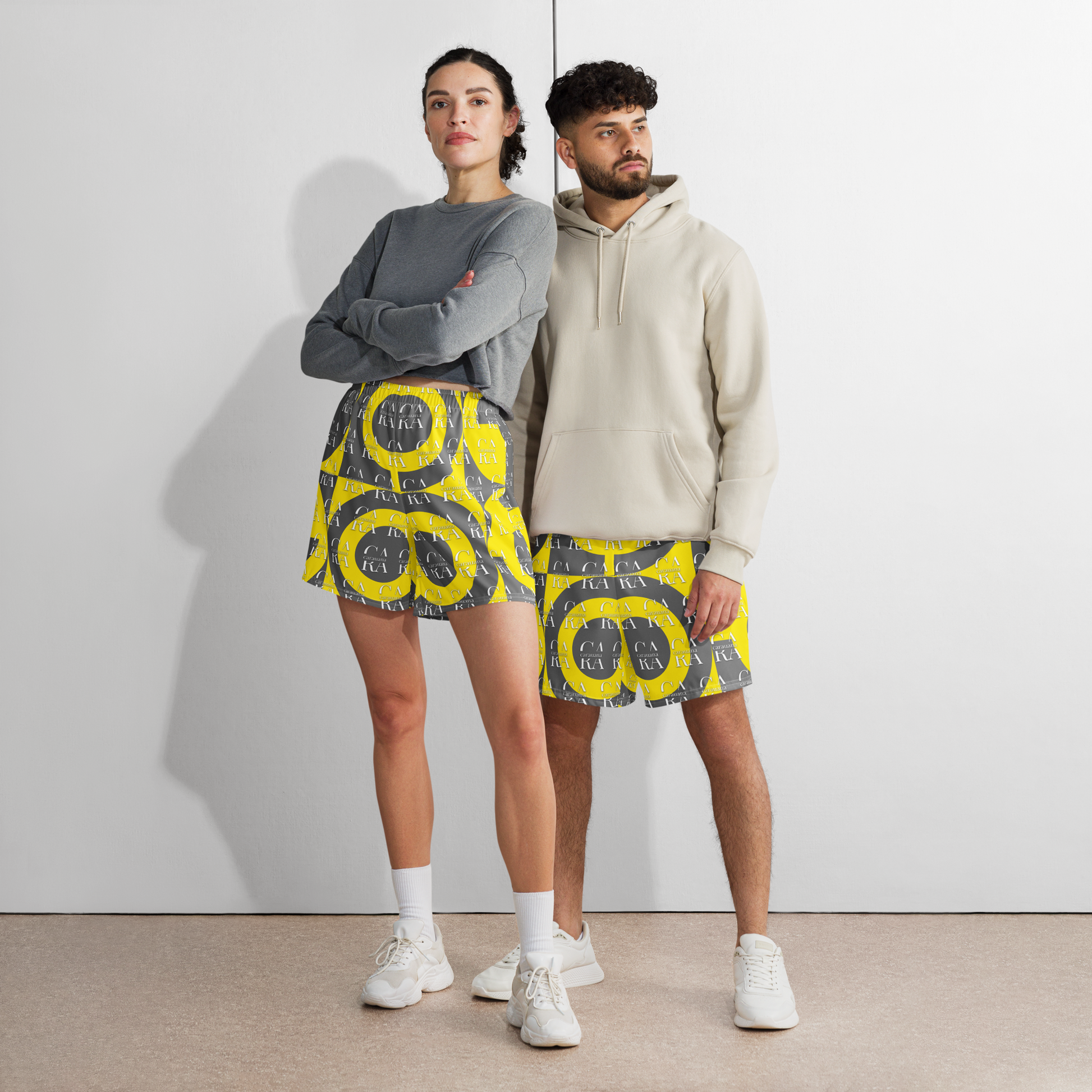 CaRaUaNa Athletic Shorts Unisex Yellow Carauana Store
