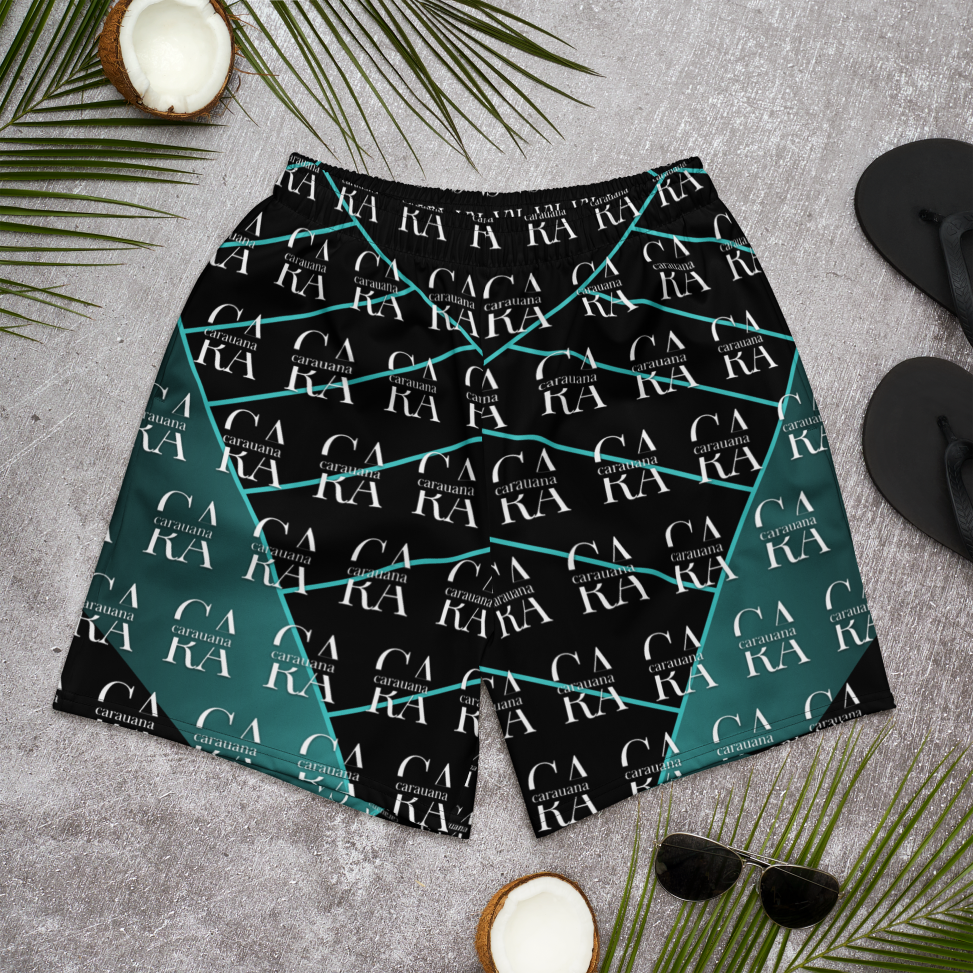 CaRaUaNa Athletic Shorts Unisex Green Famous Carauana Store