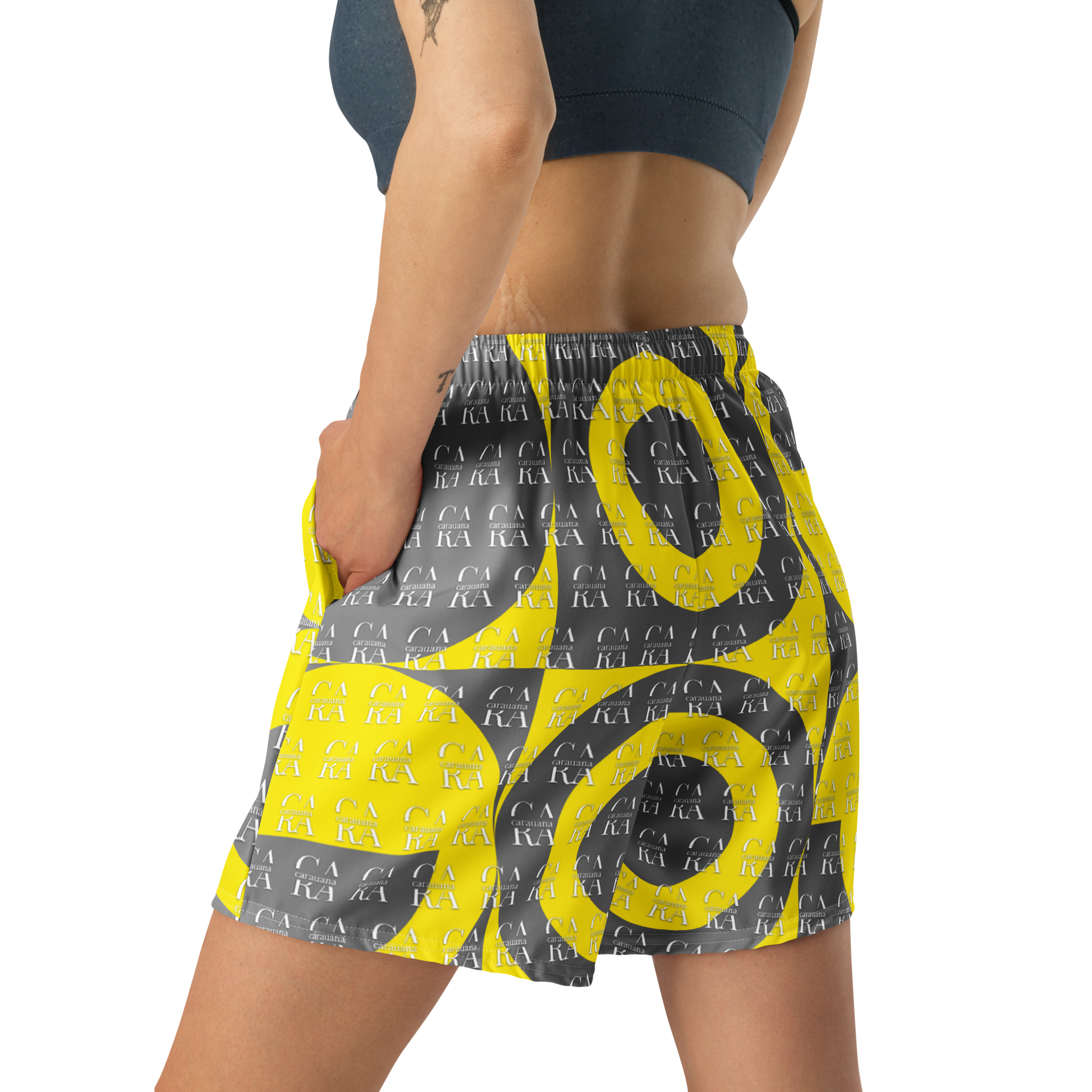 CaRaUaNa Athletic Shorts Unisex Yellow Carauana Store