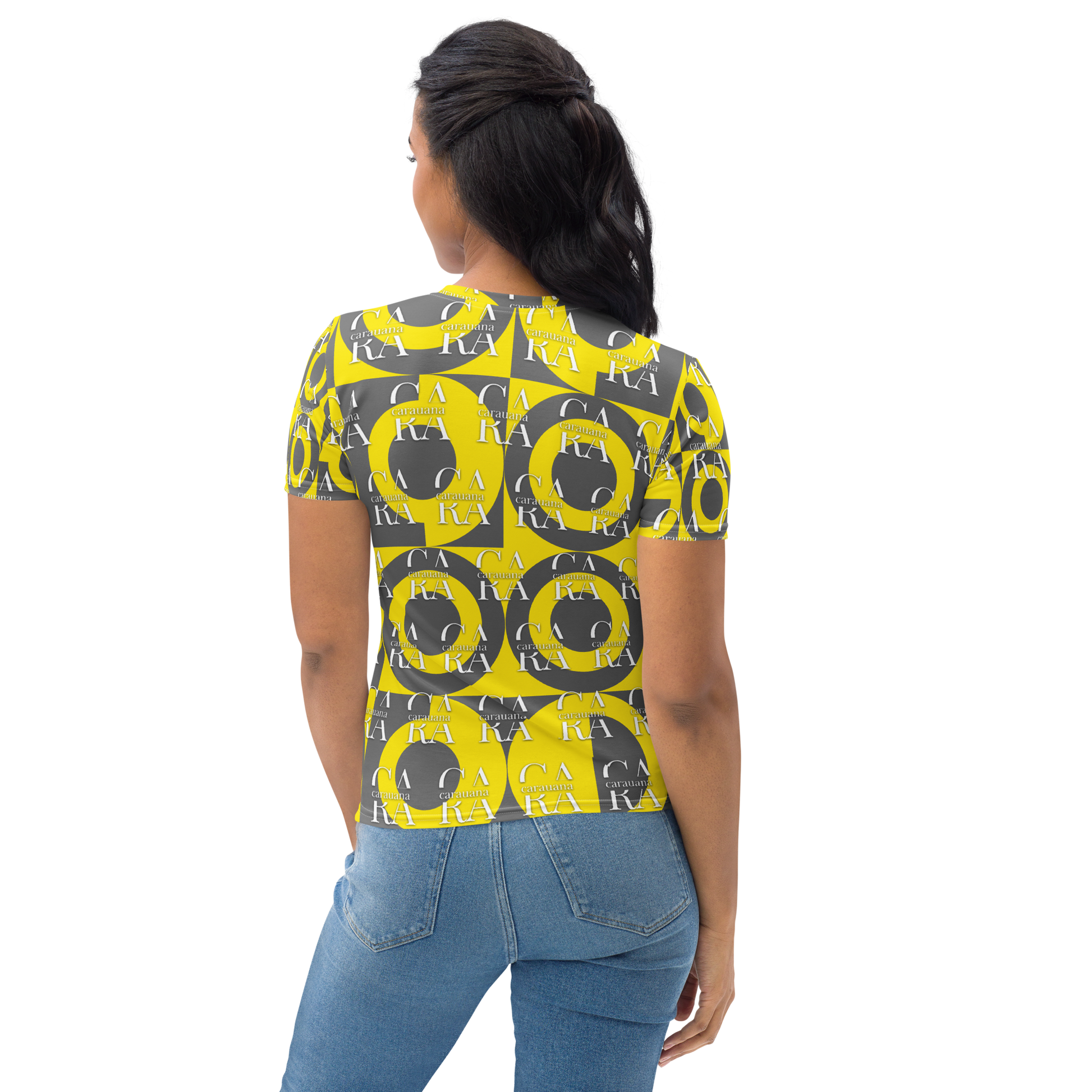 CaRaUaNa Women's T-shirt Grey Yellow