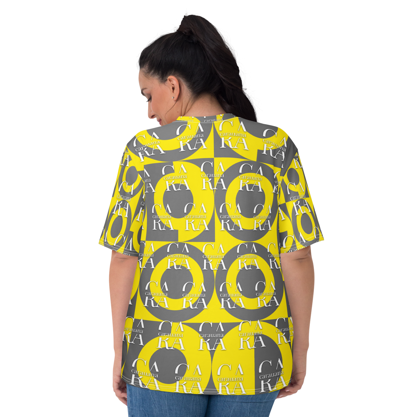 CaRaUaNa Women's T-shirt Grey Yellow